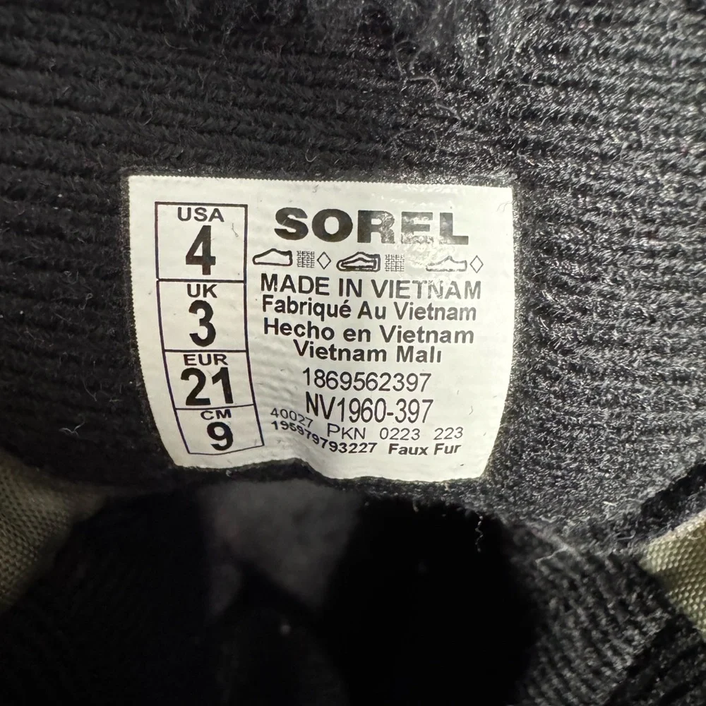Sorel Toddler Snow Commander Waterproof Insulated Winter Boots Size US 4 UK 3